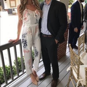 Medium white floral jumpsuit